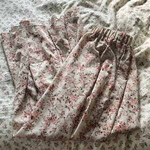 Long floral skirt with slit